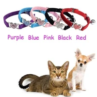 pet puppy collars with bells heart shape identification collars pet necklace pet supplies