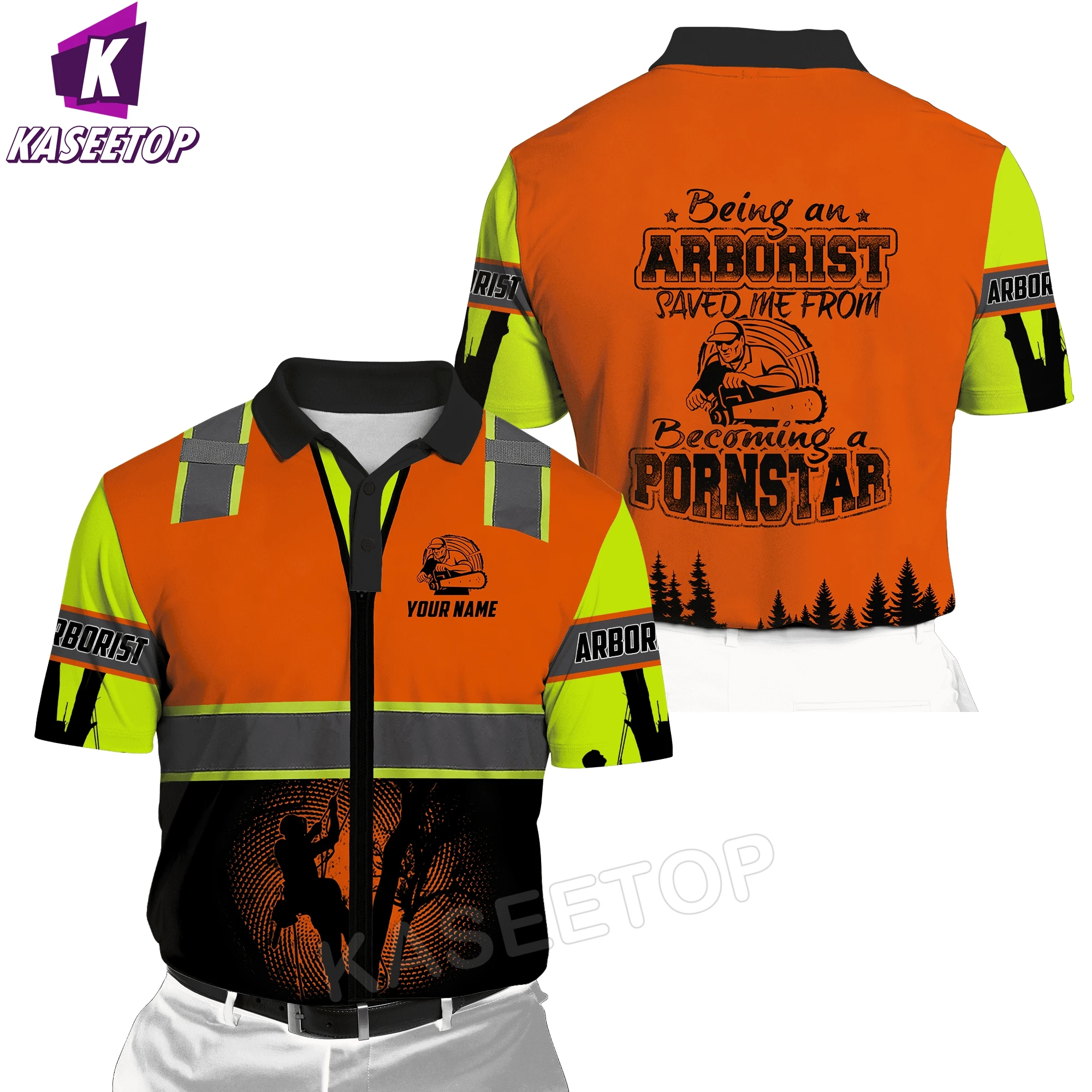 

Arborist Polo Excavator Mens Polo Shirt Hip Hop Short-Sleeved High-quality Casual T-shirt 3D Printed Streetwear Sportswear