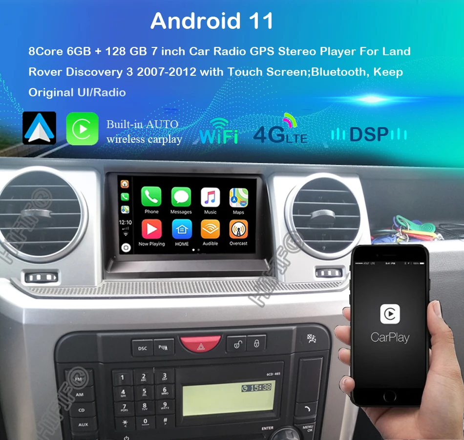 Автомагнитола Android 11 автомобильный мультимедийный плеер NAVI для Land Rover Discovery 3 LR3 L319