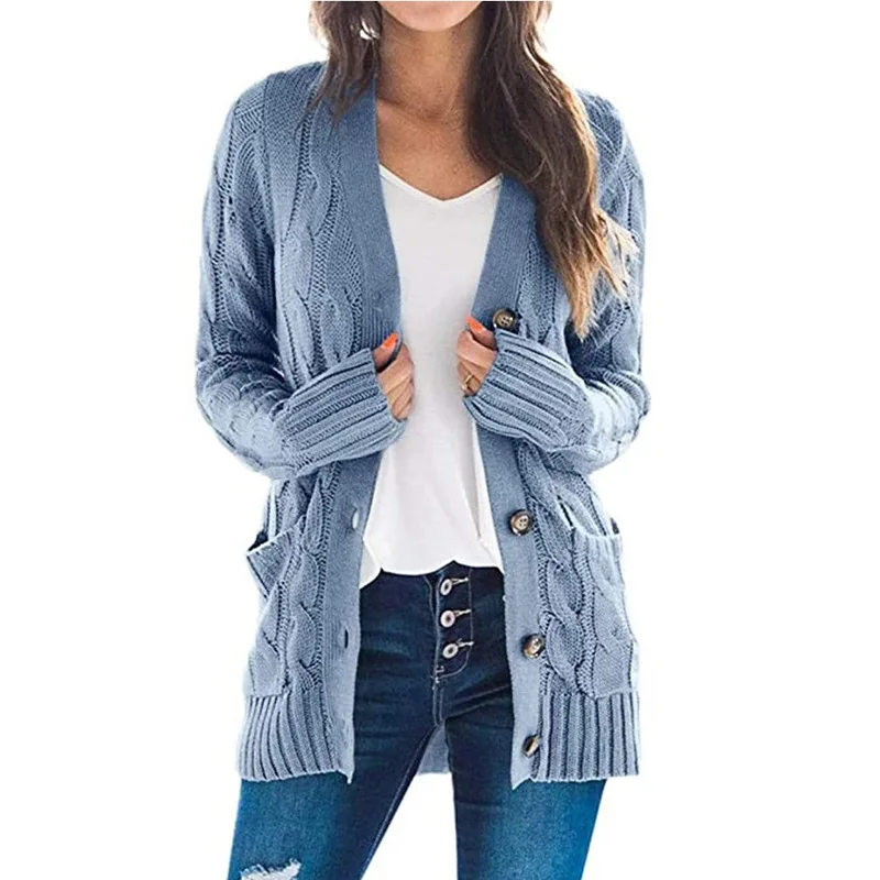 

Women's mid length sweater new cardigan hooded jacket