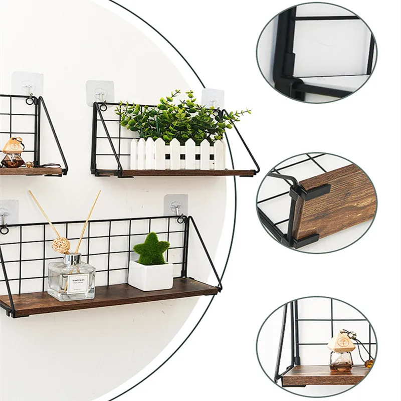 Деревянная железная настенная полка-органайзер держатель кухонные