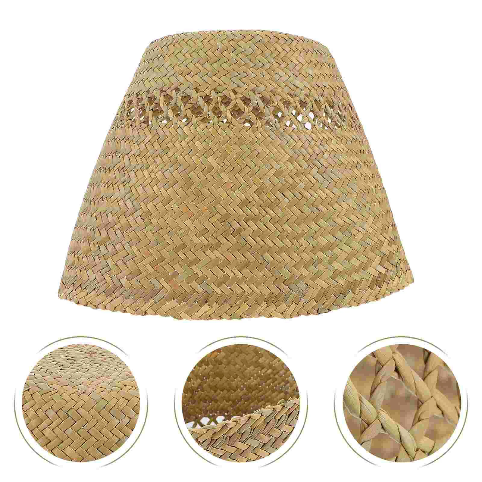 

Lamp Shade Ceiling Rattan Hanging Lampshade Woven Covers Lantern Ornament Seagrass Porch Decorative Cover Bubble Indoor Drum