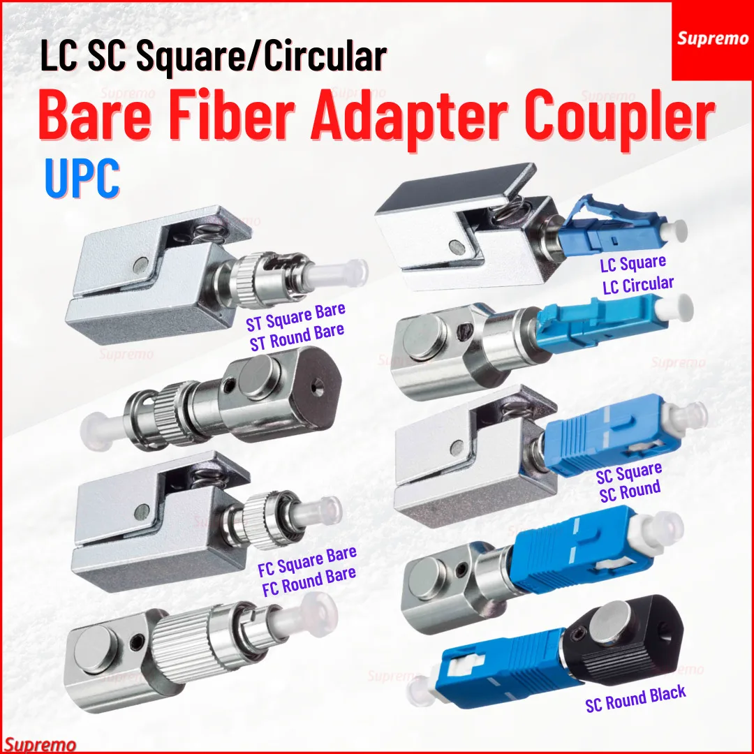 

Original New Bare Fiber Coupler SC UPC ST LC FC Square Round Adapter Flange Temporary succeeded OTDR Test Coupler