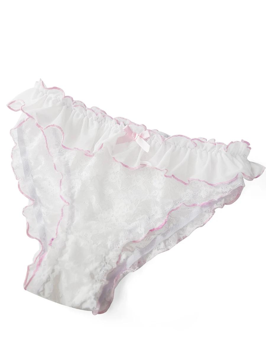 Женский комплект нижнего белья из прозрачного кружева мини-бант бюстгальтер с