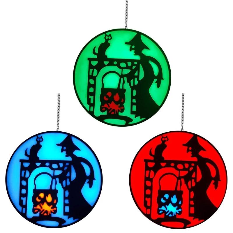 

Хэллоуин светящаяся стеклянная ведьма подвеска светящиеся ремесла поставки
