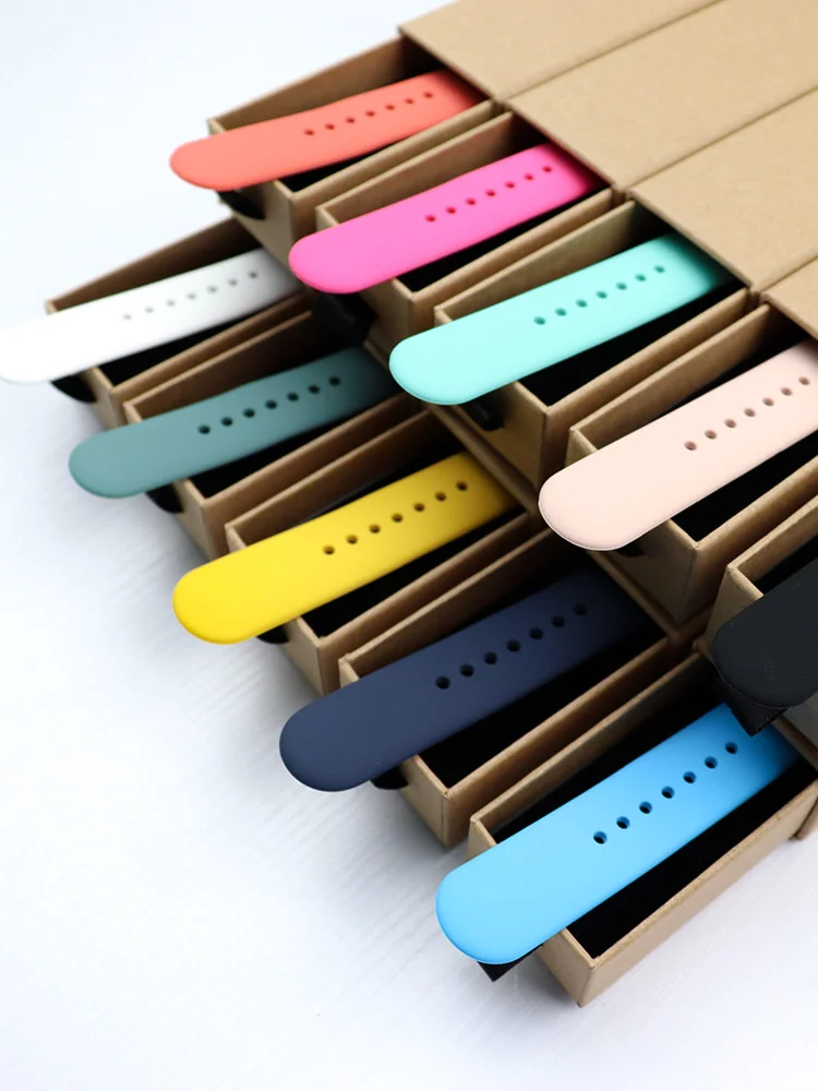 

Strap For Apple Watch Bands 44mm 40mm 45mm 41mm 49mm 42mm 38mm 44 45 mm Sport Silicone bracelet iwatch series 8 Ultra 7 se 3 4 6