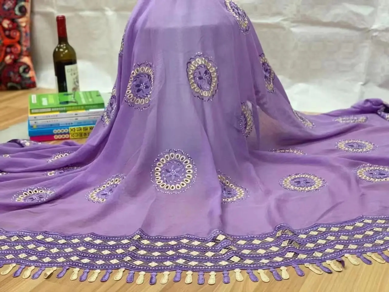 Африканский мусульманский женский шарф роскошный высококачественный 100% хлопок