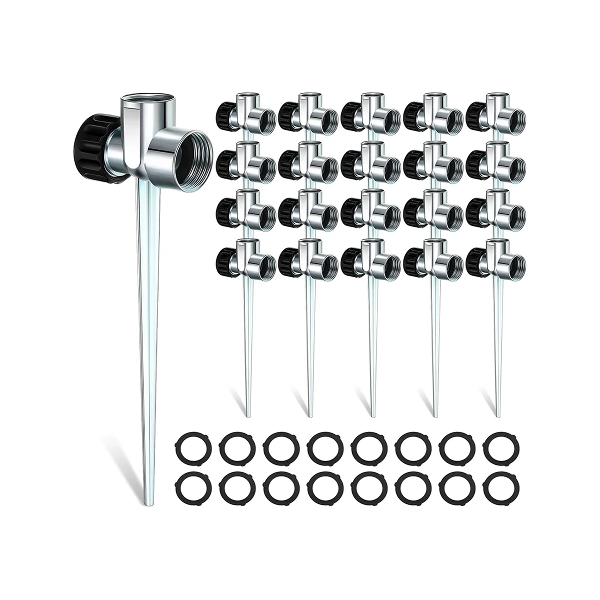 

30 Pack 1/2 Inch Sprinkler Base Zinc Flow Thru Lawn Watering Sprinkler for Lawn and Garden Sprinklers