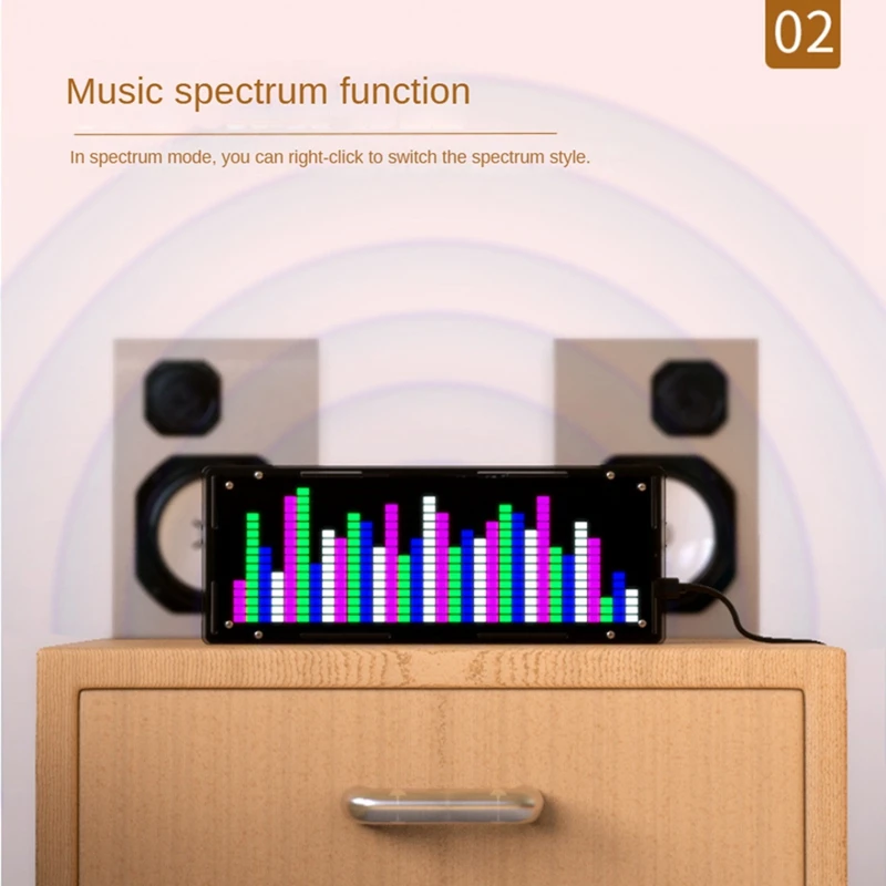 Светодиодный дисплей музыкального спектра DIY Kit 16X32 ритм световые часы 8 видов