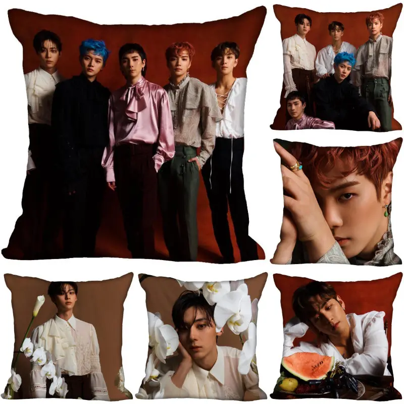 

Custom NU'EST KPOP Pillow Cover Bedroom Home Decorative Pillowcase Square Zipper Pillow Cases Fabric Eco-Friendly 0216