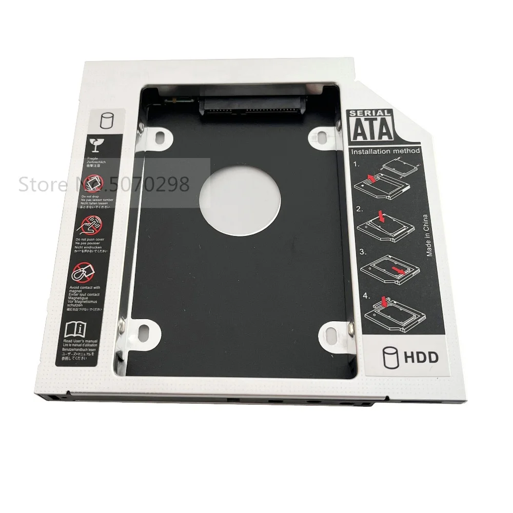 

Aluminum 12.7mm SATA 2nd HDD SSD Hard Drive Optical Caddy Frame Adapter for Sony vaio vpc cw190x Swap BD-5730S DVD