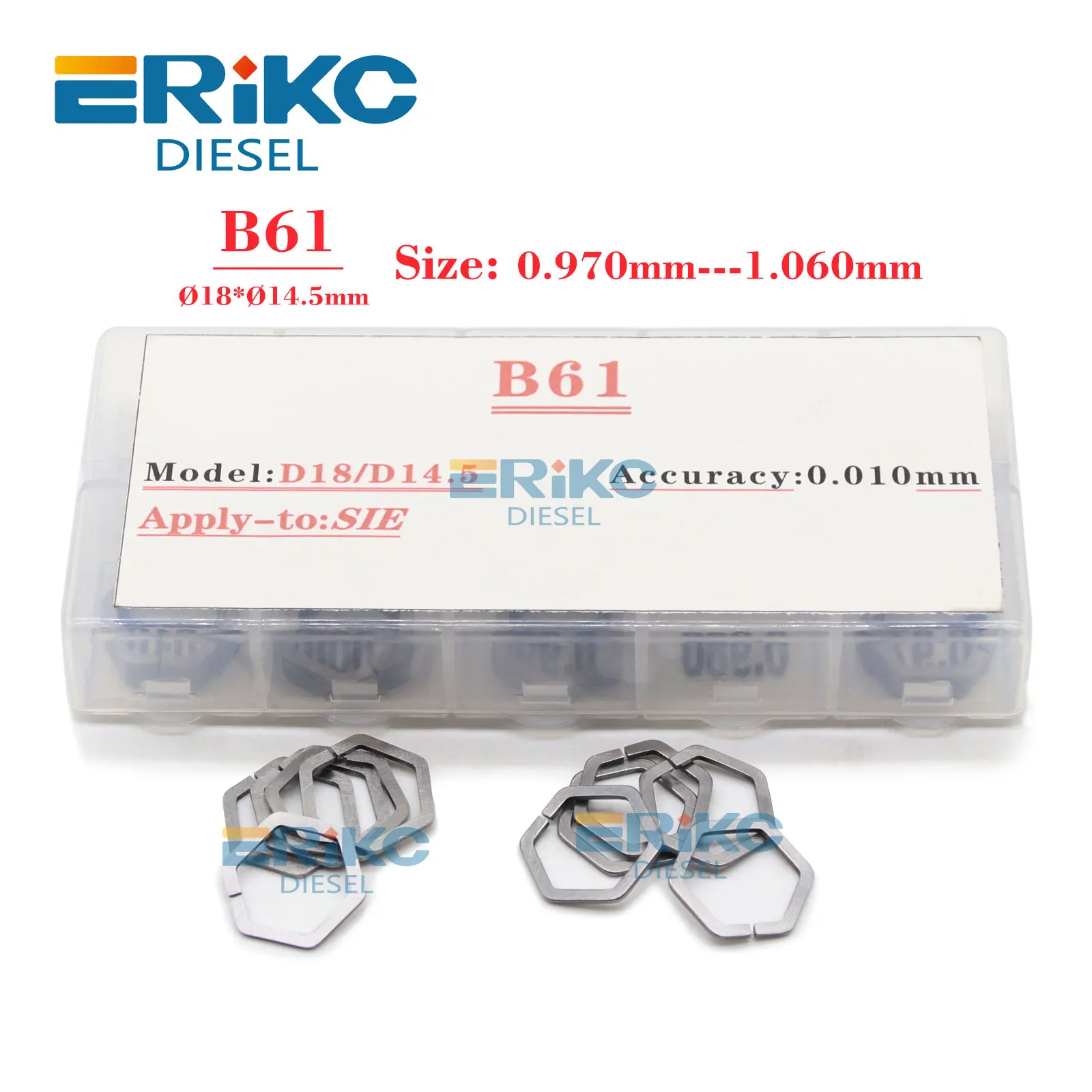 

B61 Размер 0,970-1,060 мм для электромагнитного клапана Simens, пьезоинжектор, регулировка форсунок, шайба, точность 0,005 мм, всего 50 шт.