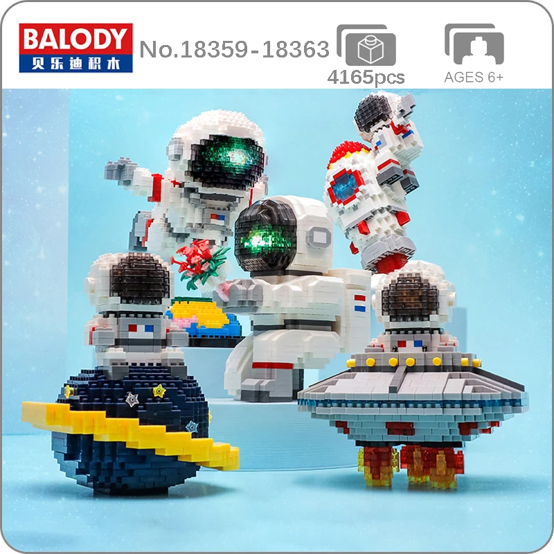 

Balody Космос астронавт космический человек летает НЛО цветок земля ракета облако модель куклы строительные блоки игрушка без коробки