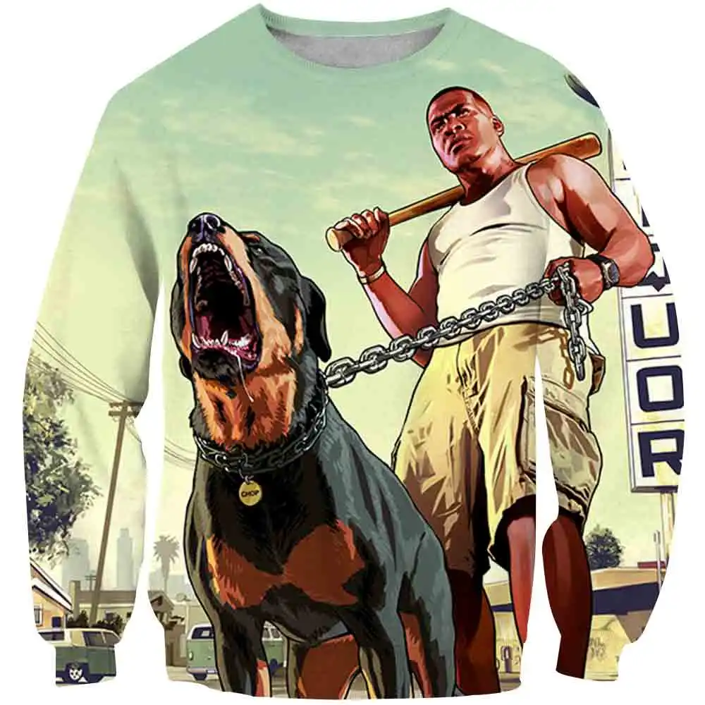 

4-14 Year 3D Print GTA5 Game Girls And Boys Hoodies Teenagers Oversized Spring Autumn Sweatshirt for Boy Kids Children Clothes