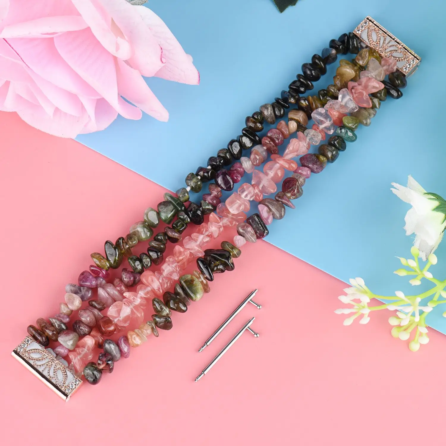 Fashion jewelry strap for Fitbit versa2  women Irregular rough stone bracelet chain for versa lady Contrasting color Agate wrist