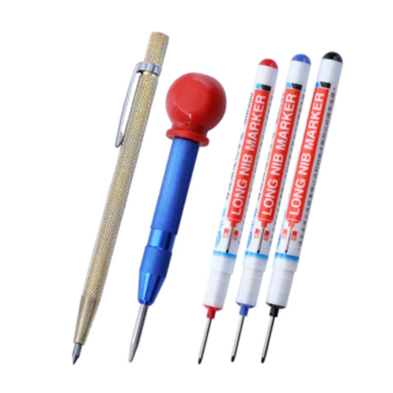 

Long Head Markers Woodworking Decoration Multi-Purpose Deep Hole Pens for Mark the Drilling Position
