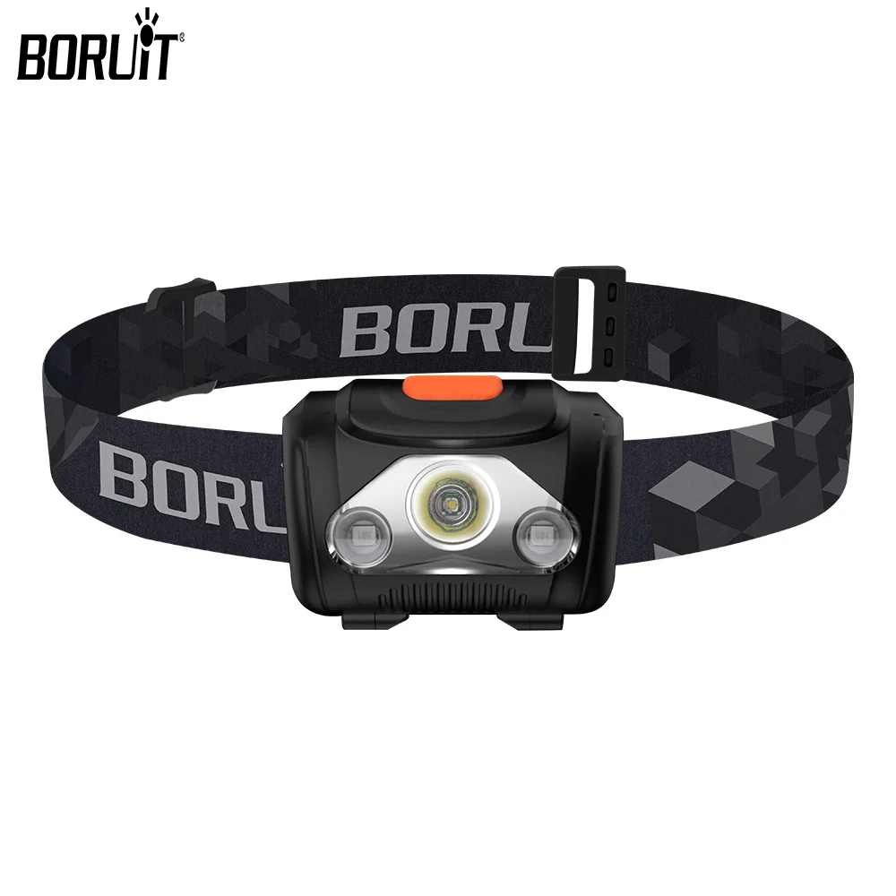 

BORUiT Portable Mini LED Headlamp 4 Modes Headlight Waterproof Outdoor Head Torch for Work Camping Running fishing Warning Light