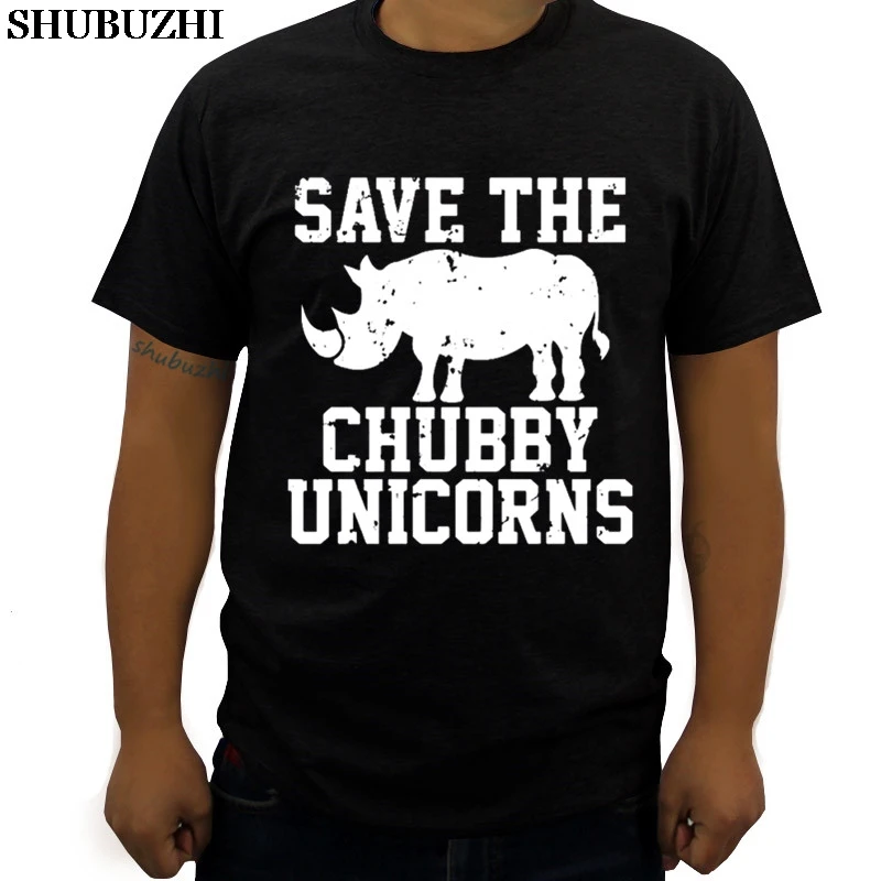 

summer hot sale Save The Chubby Unicorns Funny Rhinoceros Animal shubuzhi men T-Shirt fashion cotton o-neck t shirt homme