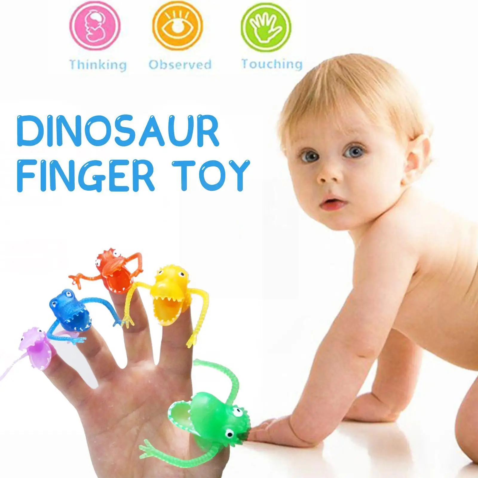 

1 шт., детские забавные игрушки-Динозавры, игрушки на палец, история, подарки вечерние ринку, пластиковые игрушки, новый цвет, разные цвета, по...