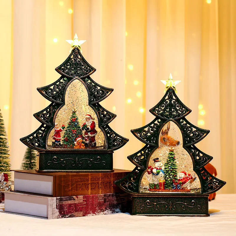 2022 Creative Christmas Tree Music Box Rotatable Musical Box Toy for Wedding Home Decor Ornament Kids Gift