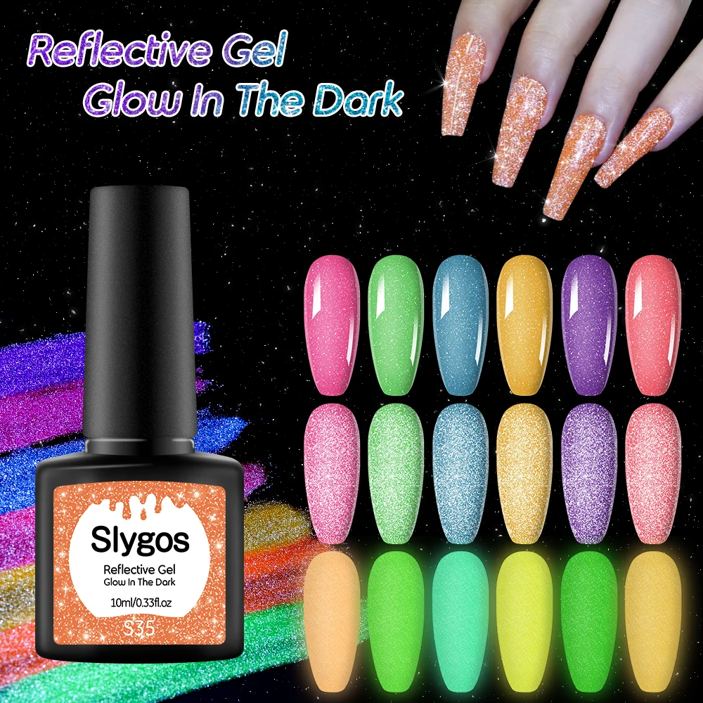 

10ml Neon Fluorescent Reflective Glitter Luminous Gel Polish Soak Off UV LED Professional Nail Art Varnish Manicure Lacquer