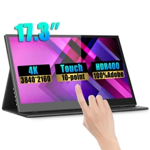 17.3 Inch 4K Touchscreen Portable Monitor 3840*2160 100%Adobe HDR400 MiniDP HDMI Game Display For Phone Laptop Xbox PS4/5 Switch