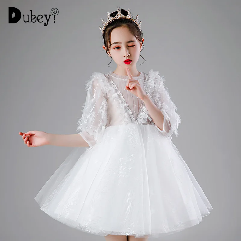 

Бутиковое платье для девочек, бальные платья, элегантное вечернее платье принцессы для выпускного вечера, платье для маленьких девочек, свадебное белое роскошное платье на день рождения