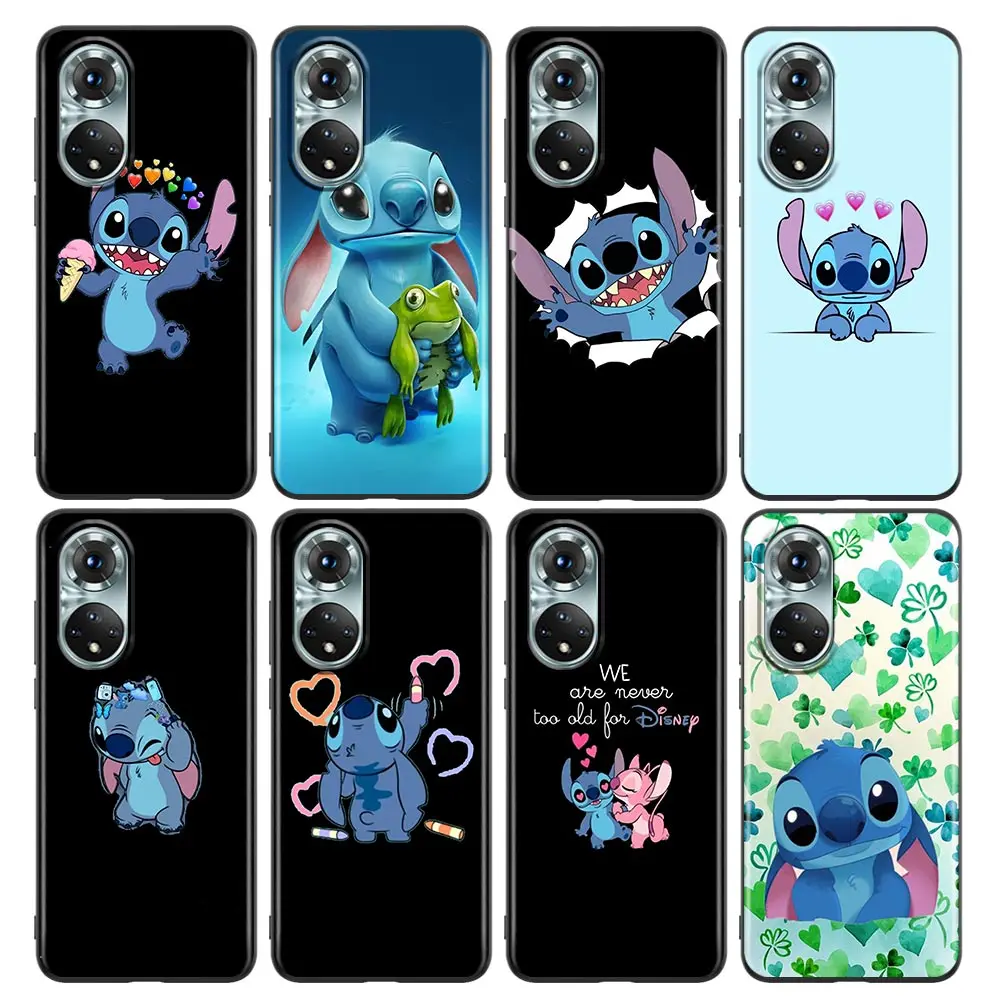 

Cute Cartoon Stitch Phone Case for Honor 8X 9X Play 9A 20 21i 30i 50 60 X8 Nova 8i 9 SE Y60 Magic4 Pro Lite Silicone Case