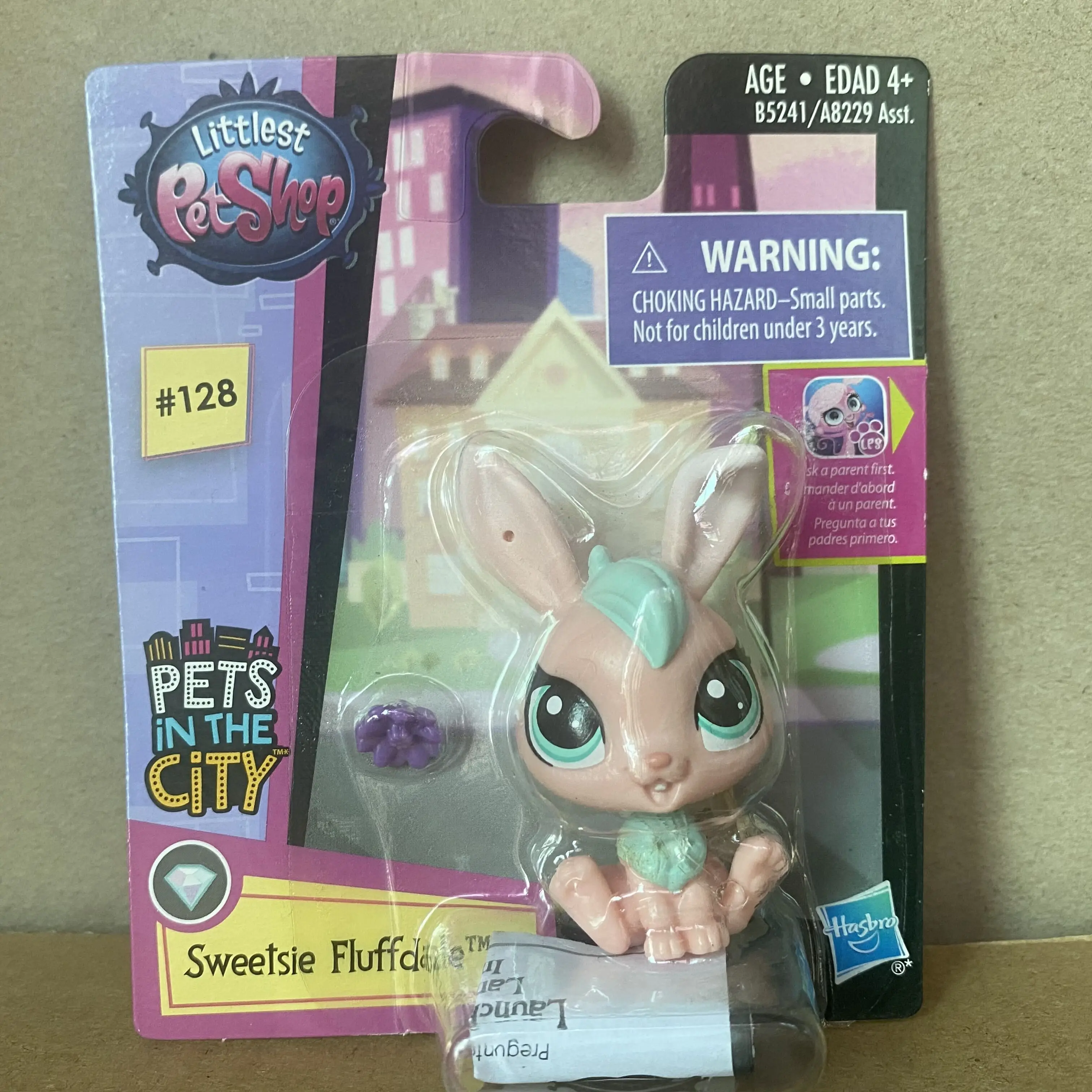 

2-дюймовый маленький зоомагазин #128 Sweetsie Fluffdale, розовый кролик морской волны, рождественский подарок, новая упаковка для доставки
