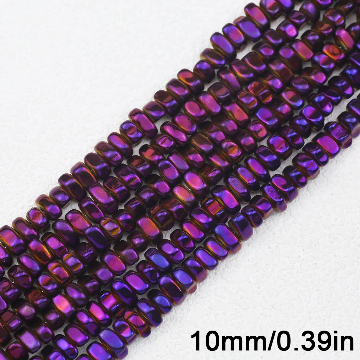 1 ~ 5 струн измельченный натуральный гематитовый камень полированный фиолетовый