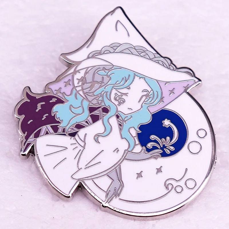 Эмаль брошь Лунная Ведьма