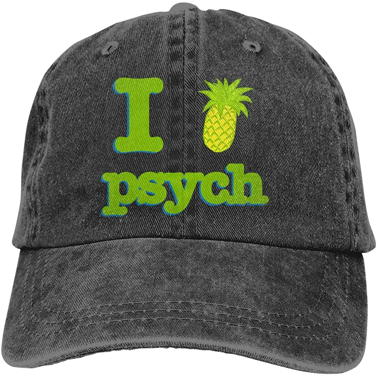 

I Love Psych Pineapple Printed Baseball Jean Cloth Hat