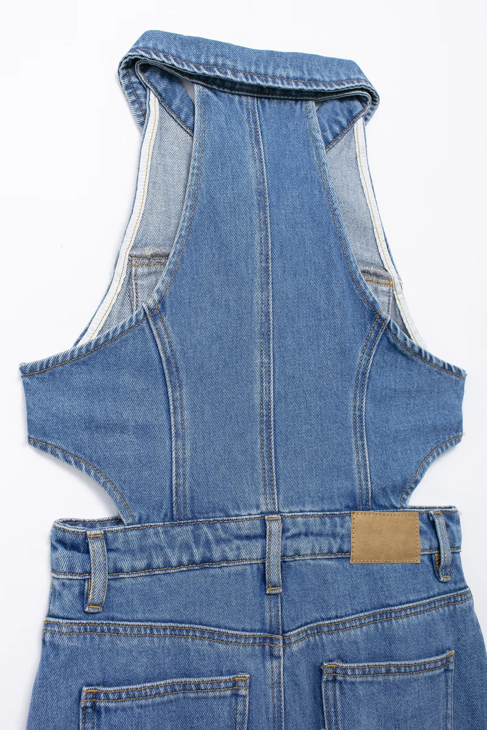 Женское джинсовое платье для отпуска TRAFZA однобортное длинное с вырезами