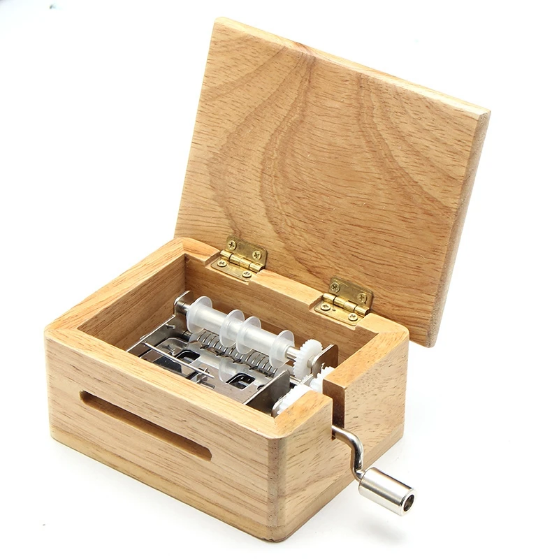 15 Tone DIY Hand-cranked Music Box Wooden Box With Hole Puncher And 10pcs Paper Tapes Music Movements Box Paper Strip Home Decor images - 6