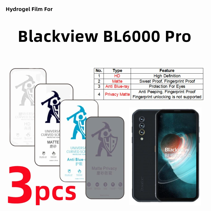 3 шт. Гидрогелевая Защитная пленка для Blackview BL6000 Pro