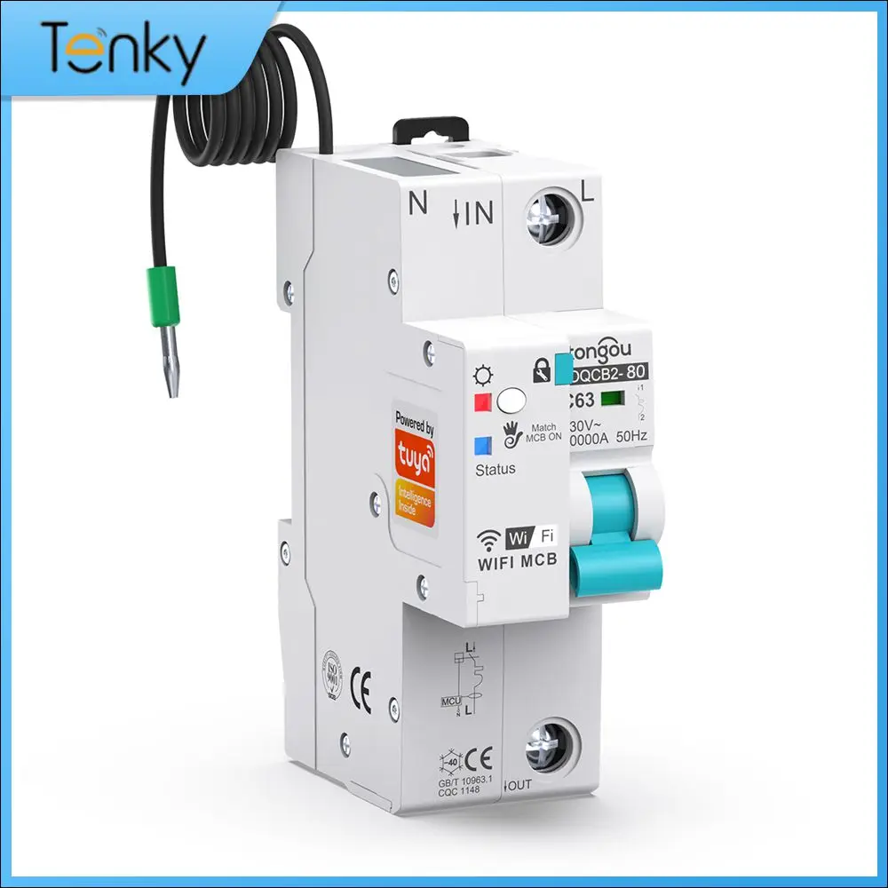 Wi-Fi 63a Измерительный переключатель Таймер Пульт дистанционного управления Tuya Mcb