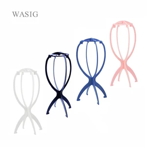 1PC Colorful Ajustable Wig Stands Plastic Hat Display Wig Head Holders 16.5x34cm Mannequin HeadStand Portable Folding Wig Stand