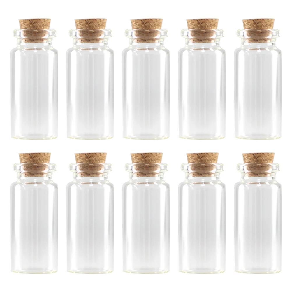 

100 Pcs Gift Bottle Glass Cork Stopper Clear Bottles Storage Wood Container Can Cups Transparent Cans Drifting