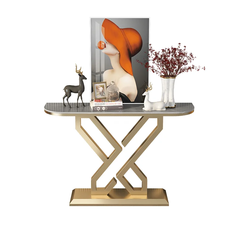 

European Light Luxury Slate Entrance Console Tables Creative Living Room Cabinets Home Furniture Modern Corridor Console Tables