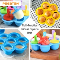 7 holes ice cream mold childrens popsicle mold food supplement box silicone ice tray ice lolly mold fruit shake accessories