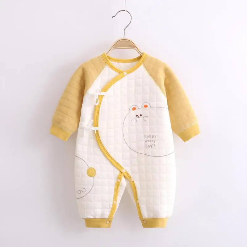 

2023 Baby Clothes For Girls Cotton Rompers 0-6m Autumn And Winter Newborn Pajamas Long Sleeve Toddler Costume Boys Infants Ins