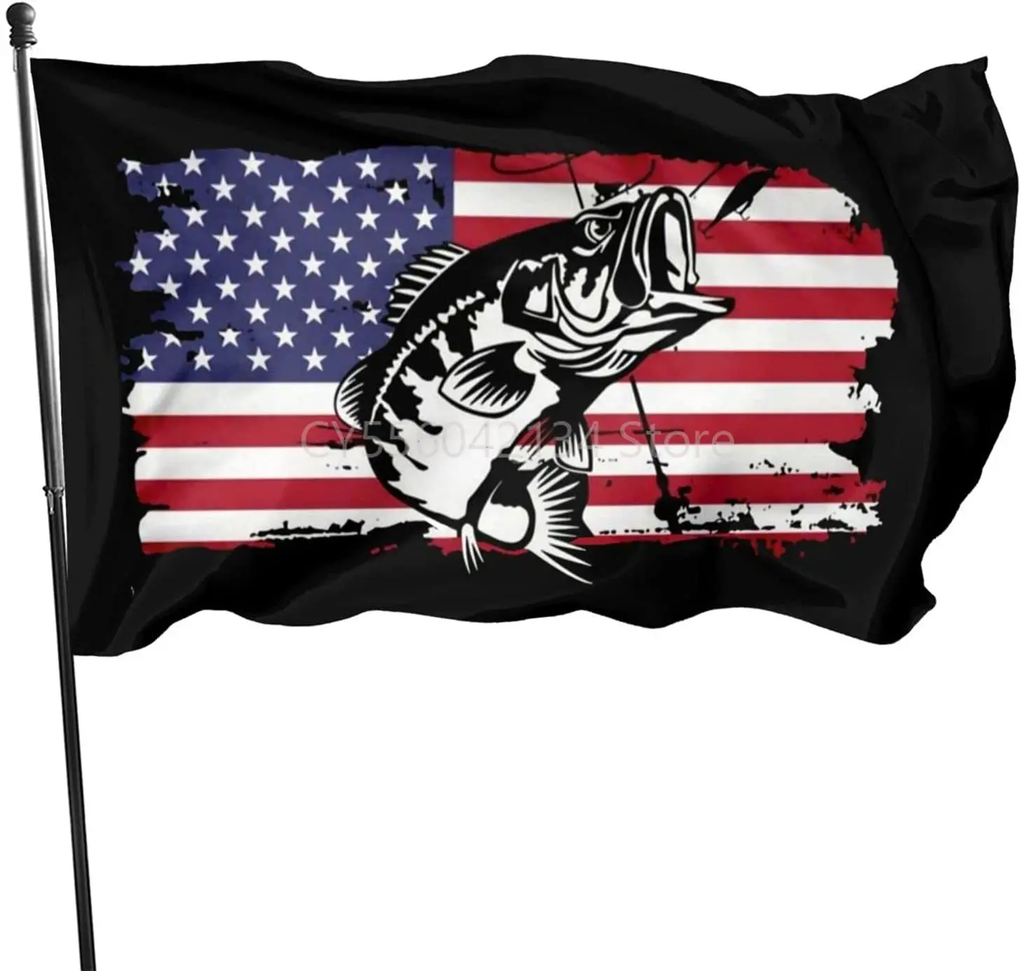 

Fish American flag Home Decoration Outdoor Decor Polyester Banners and Flags 90x150cm 120x180cm