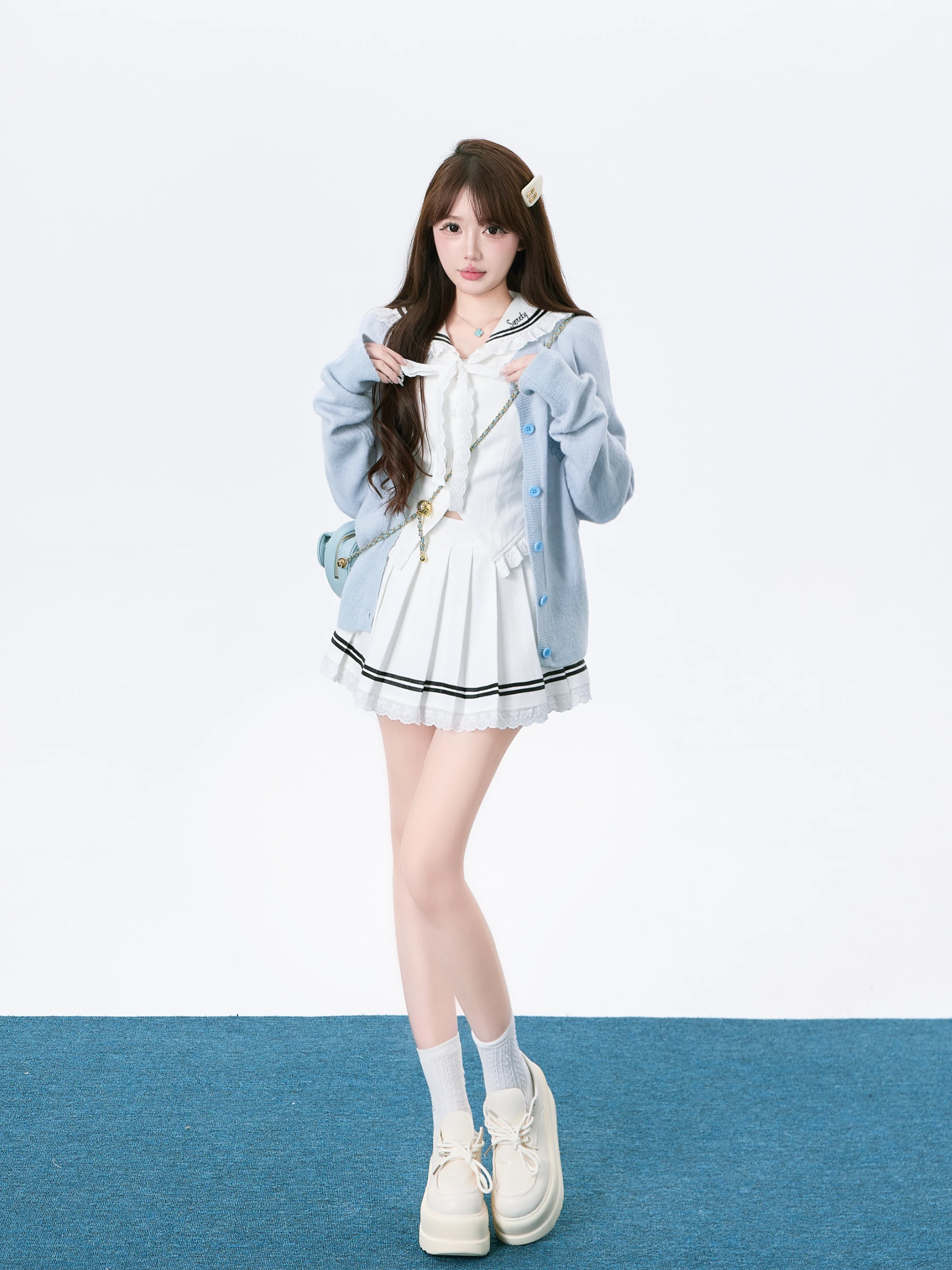 Тупой чем Sweet Soft Mohair ~ Feeling однотонный вязаный кардиган с вышивкой верхняя одежда