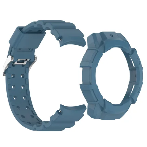Армированный чехол и ремешок для Samsung Galaxy Watch 6 5 40 мм 44 мм, спортивный силиконовый защитный чехол, ремешок для Samsung Watch 5 Pro 45 мм, бампер