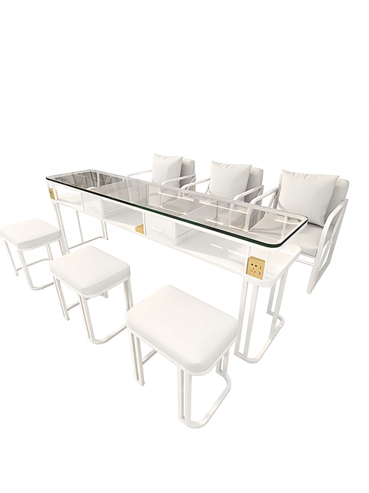 Простая стеклянная настольная Профессиональная Мебель для маникюра салонная