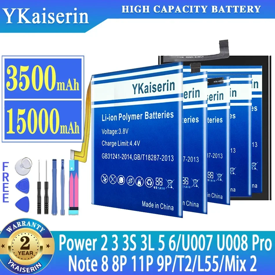 Аккумулятор ykaisin для Ulefone Mix 2 Power 5 3 3S 3L 65 U008 Pro U008Pro U007/X 3066/Note 8 P 11P 9P/T2/L55
