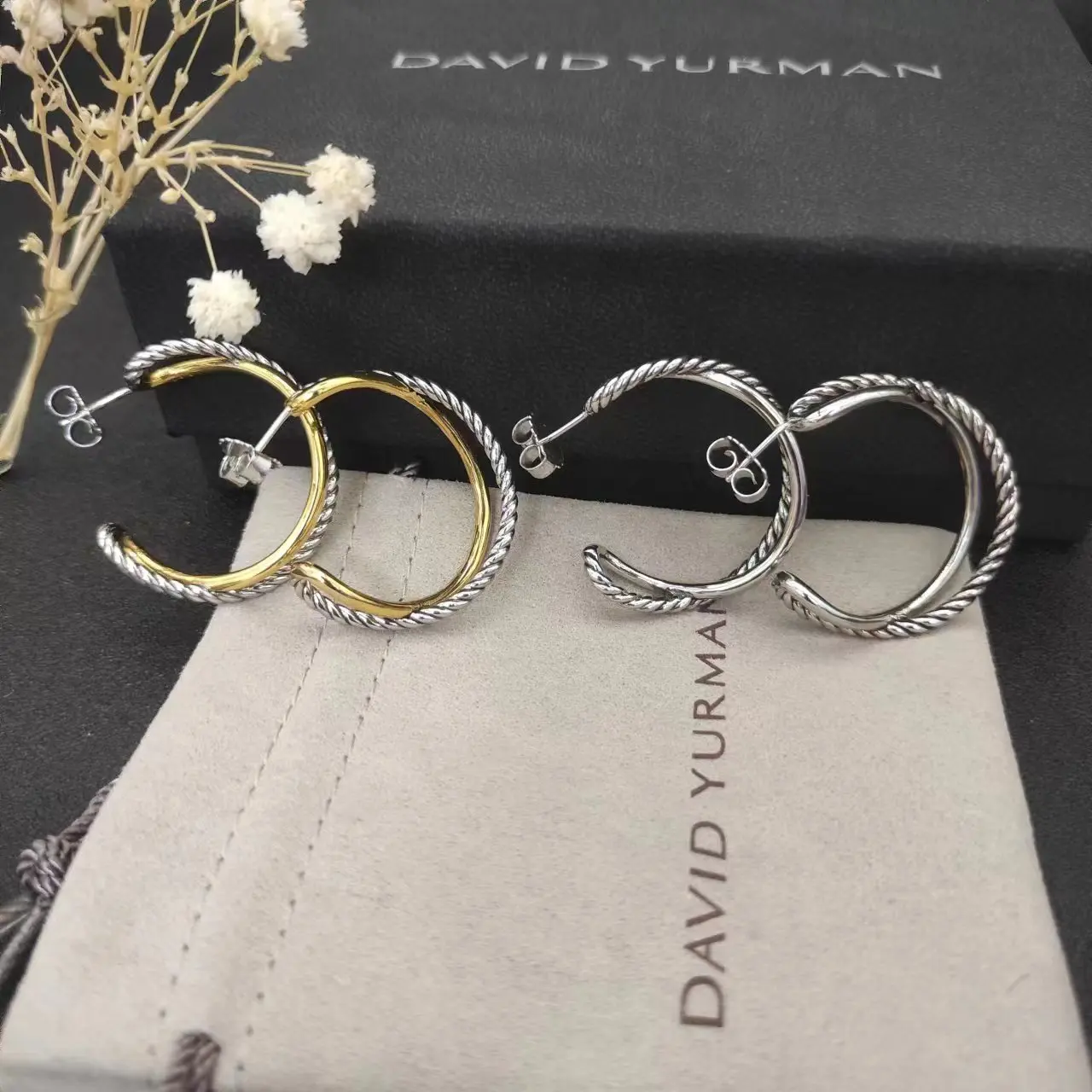 David Yuman Classic Lady Studs 34MM Gold-plated Silver Lady's Button 2023 Holiday Gift