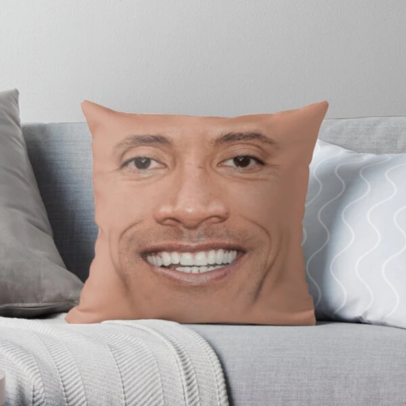 

Наволочка с рисунком лица The Rock Meme мягкая офисная домашняя искусственная подушка в комплект не входит