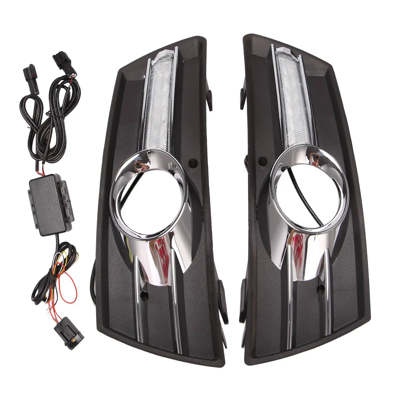 

Car Monochrome Front Fog Lamp Cover Modified Daytime Running Lights Turn Signal for Passat CC 2008-2013