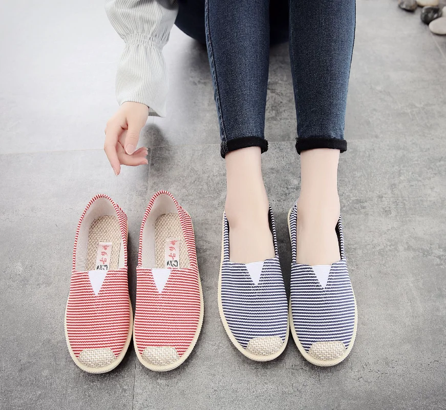 Women's Canvas Shoes Breathable Men's Casual Shoes Slip-on Hemp Shoes Graffiti Straw Women's Shoes Flat Shoes 2023 Summer Style